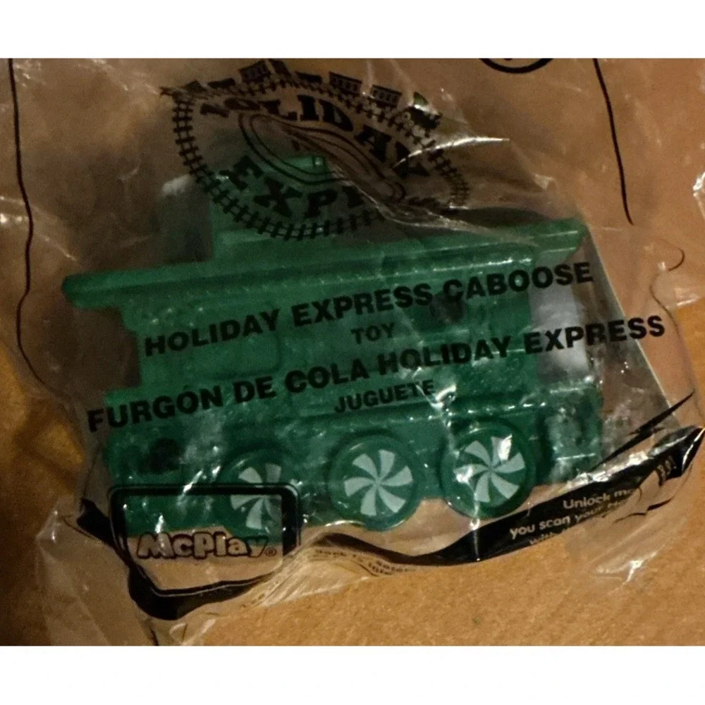 McDonalds 2017 Holiday Express Christmas Train Lot Of 7 Trains, Barbie, M&M, NIP